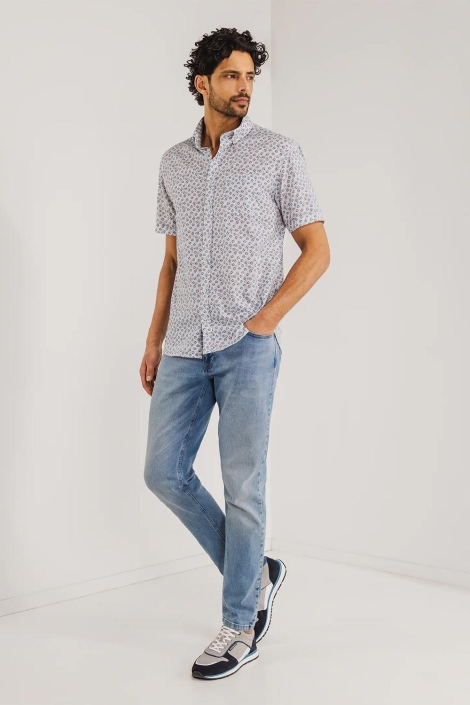 State of Art shirt ss print slub